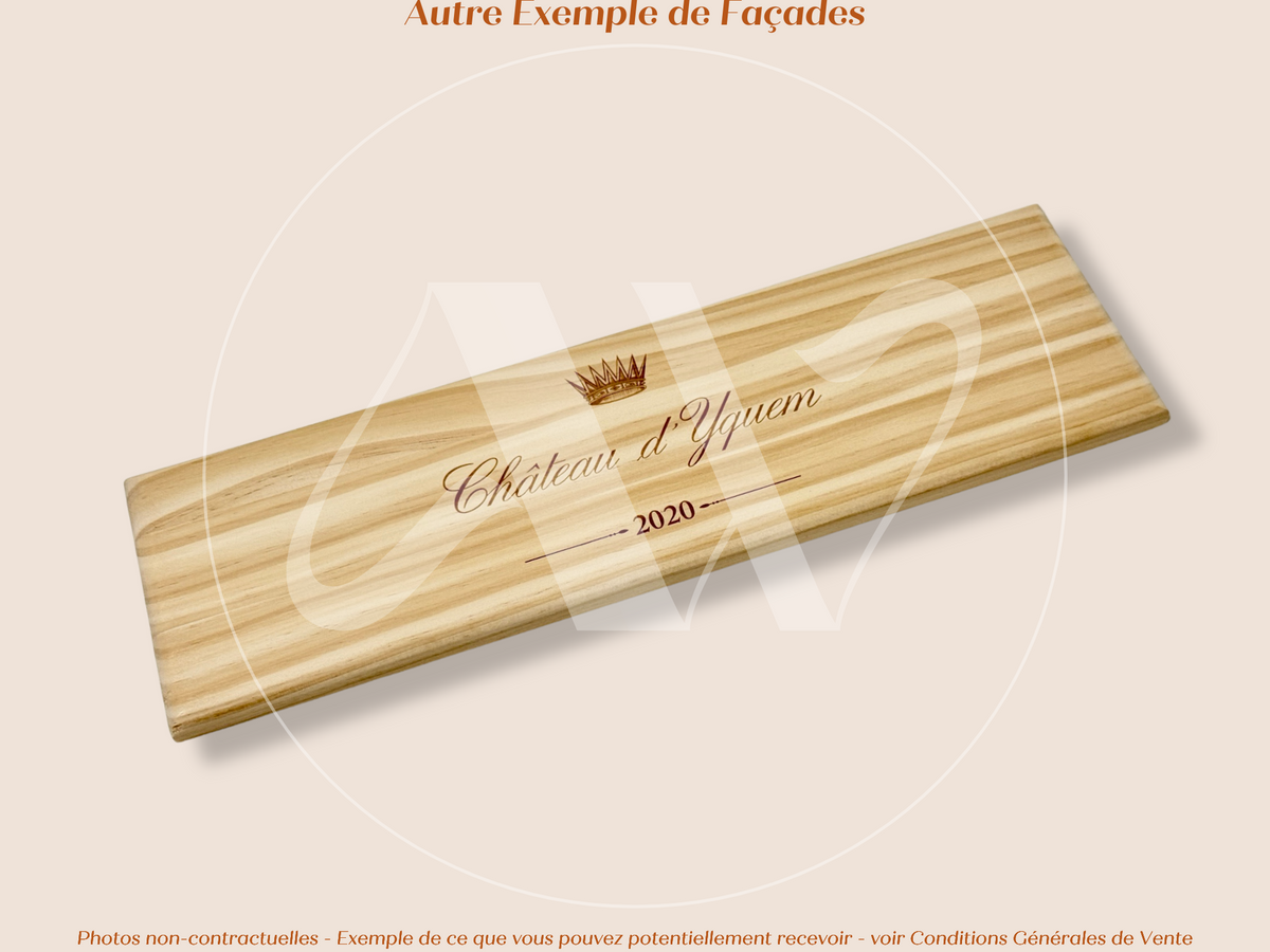 Plaque Estampe bois – Château d’Yquem – Sauternes (Bordeaux) – Millésime 2020 – Estampe prestigieuse