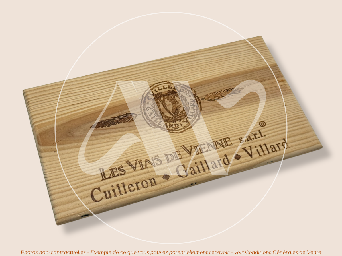 Estampe de caisse de vin – Les Vins de Vienne – Vallée du Rhône – 30 × 17 cm