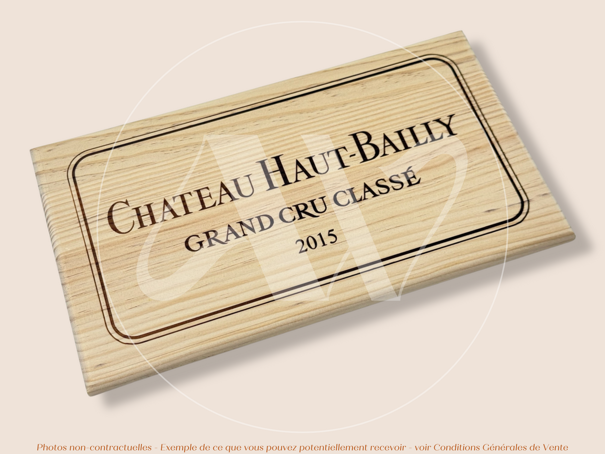 Façade Estampe bois – Château Haut-Bailly – Pessac-Léognan (Bordeaux) – Format 30x17 cm – (Millésime 2015 – Incontournable)
