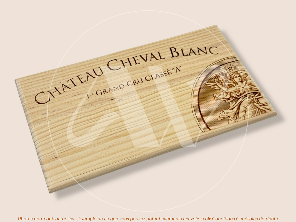 Château Cheval Blanc – Saint-Émilion - Bordeaux -30x17 cm – Façade Estampe bois rare