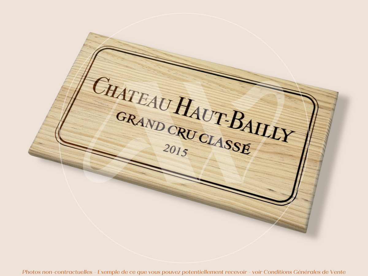 Façade Estampe bois – Château Haut-Bailly – Pessac-Léognan (Bordeaux) – Format 30x17 cm – (Millésime 2015 – Incontournable)