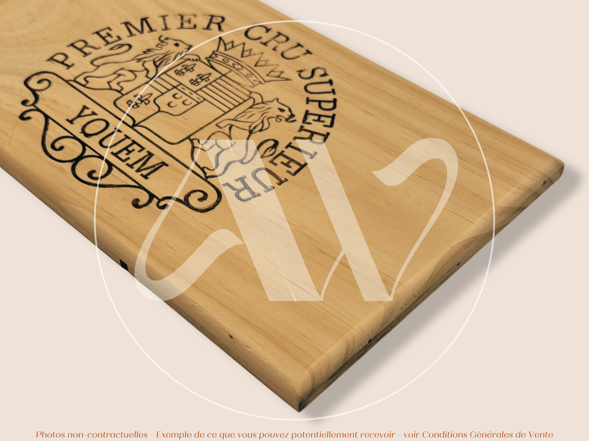 Façade Estampe bois – Château d’Yquem – Sauternes (Bordeaux) – Format 30x17 cm – (très demandé – icône absolue)
