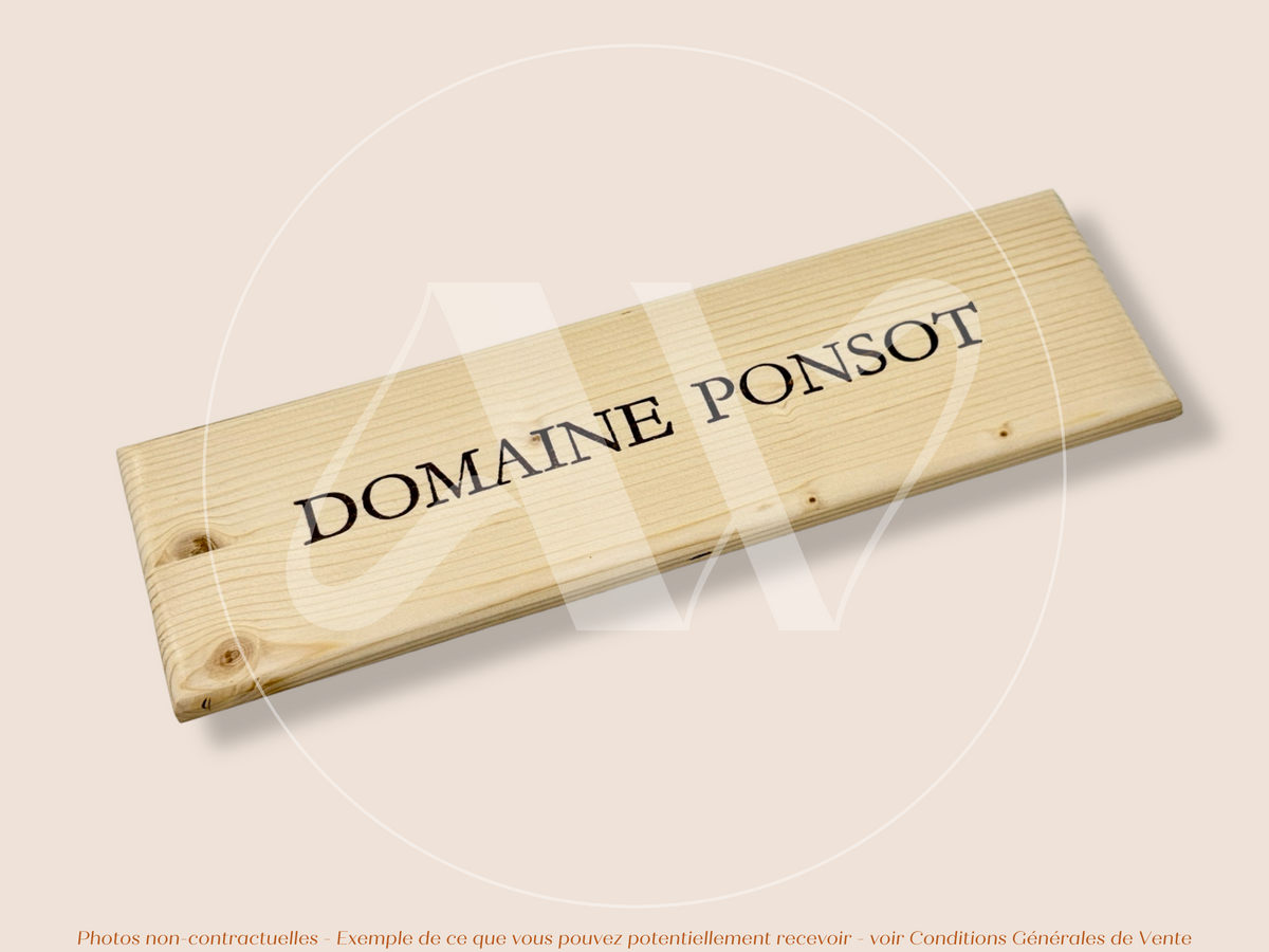 Estampe bois – Domaine Ponsot – Bourgogne – Format 30x9 cm – Façade rare Plaque emblématique