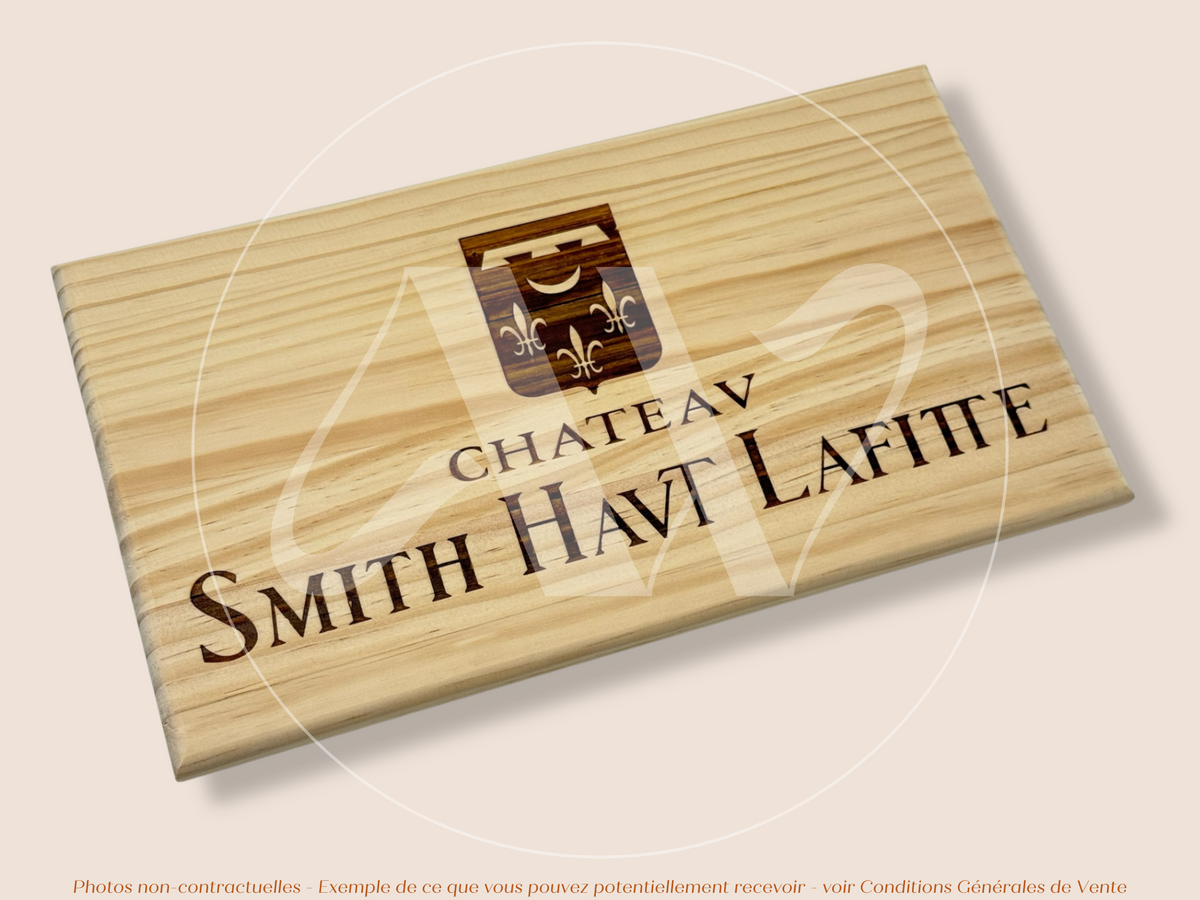 Estampe / Façade d'une caisse de vin en bois du Chateau Smith Haut Lafitte - Bordeaux | Format 6 ou 12 bouteilles = 30x17