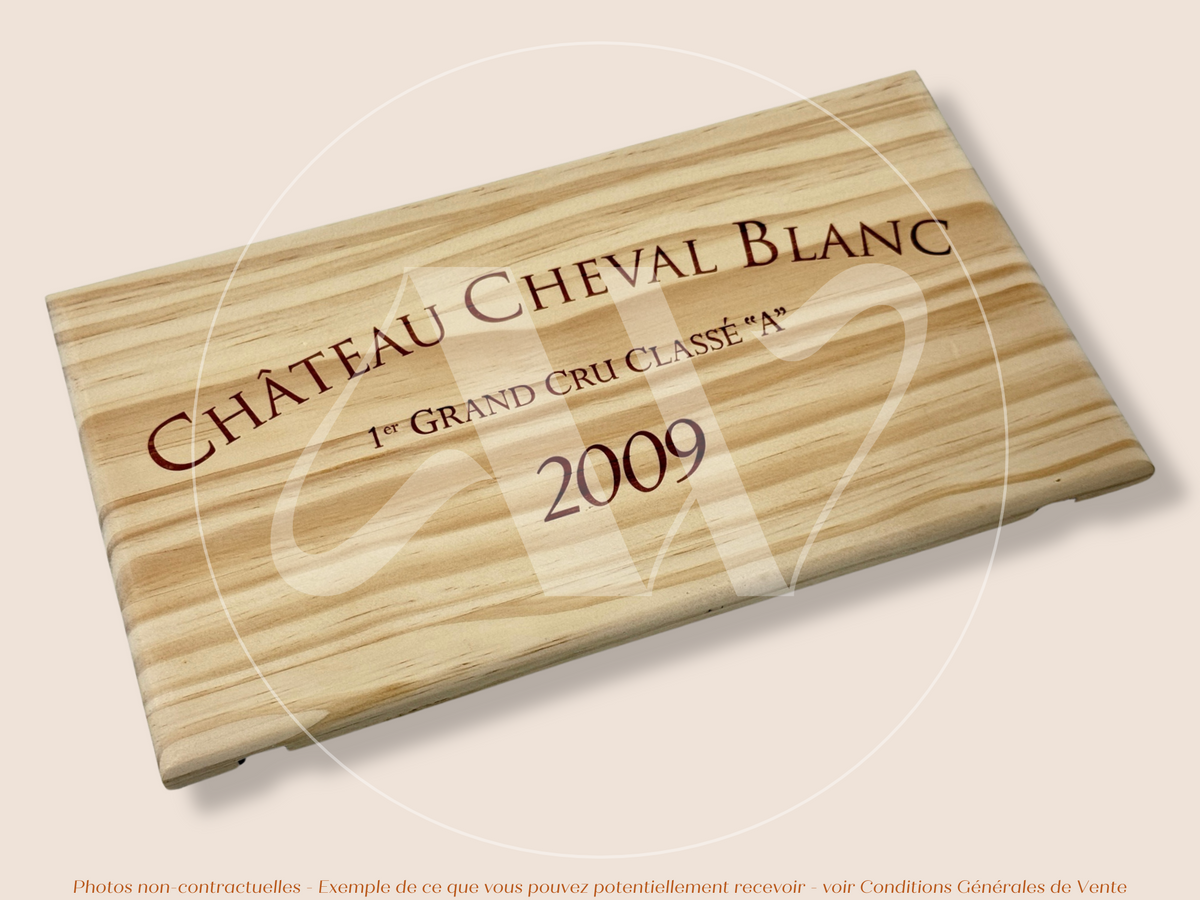 Façade Estampe bois – Château Cheval Blanc – Saint-Émilion (Bordeaux) – Format 30x17 cm – Millésime 2009 – Icône mythique