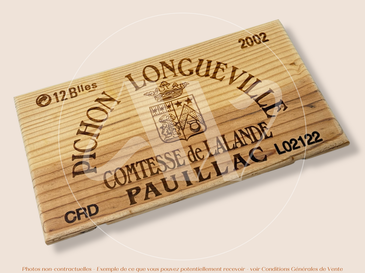 Façade Estampe bois – Château Pichon Longueville Comtesse de Lalande – Pauillac (Bordeaux) – Format 30x17 cm – Millésime 2002 – (Pièce Rare)