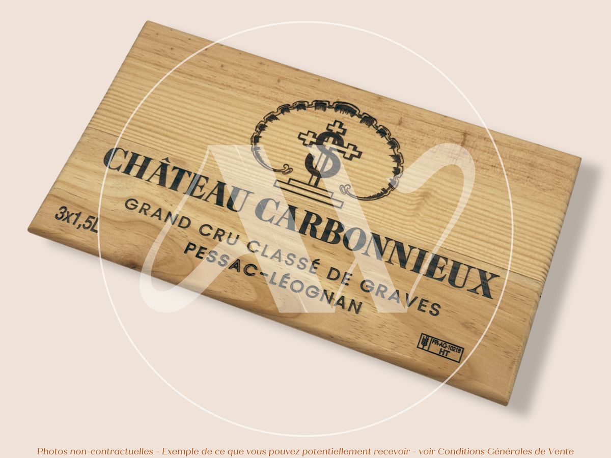 Estampe de caisse de vin – Château Carbonnieux – Bordeaux - Pessac-Léognan – 30 × 17 cm