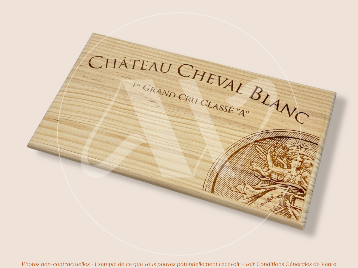 Château Cheval Blanc – Saint-Émilion - Bordeaux -30x17 cm – Façade Estampe bois rare