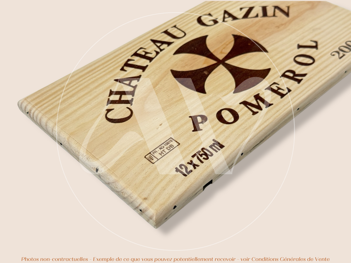 Façade Estampe bois – Château Gazin – Pomerol (Bordeaux) – Format 30x17 cm – (Millésime 2008 – Recherché des connaisseurs)