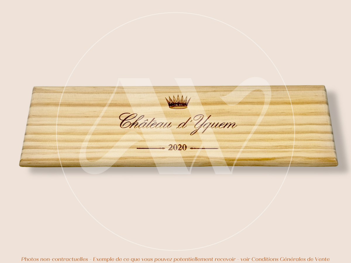Plaque Estampe bois – Château d’Yquem – Sauternes (Bordeaux) – Millésime 2020 – Estampe prestigieuse