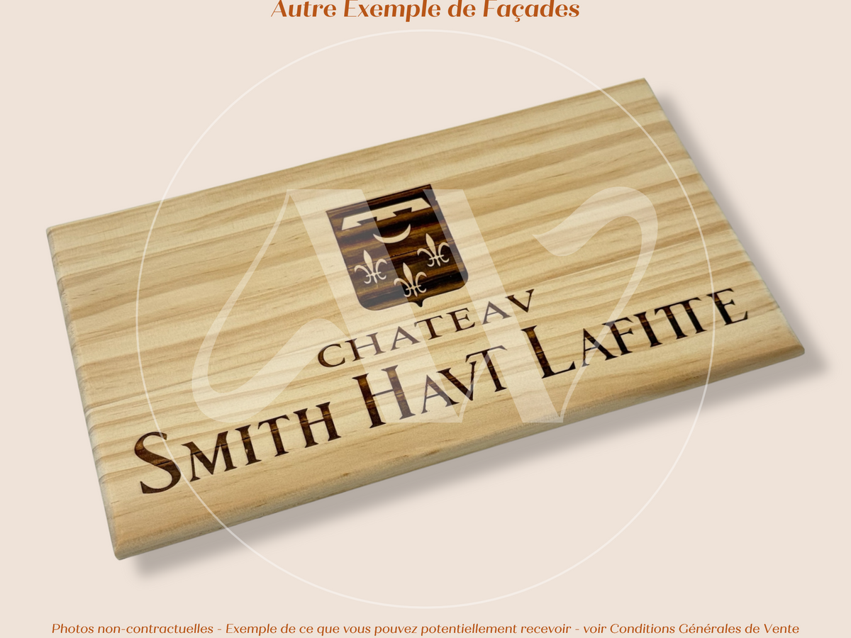 Estampe / Façade d'une caisse de vin en bois du Chateau Smith Haut Lafitte - Bordeaux | Format 6 ou 12 bouteilles = 30x17