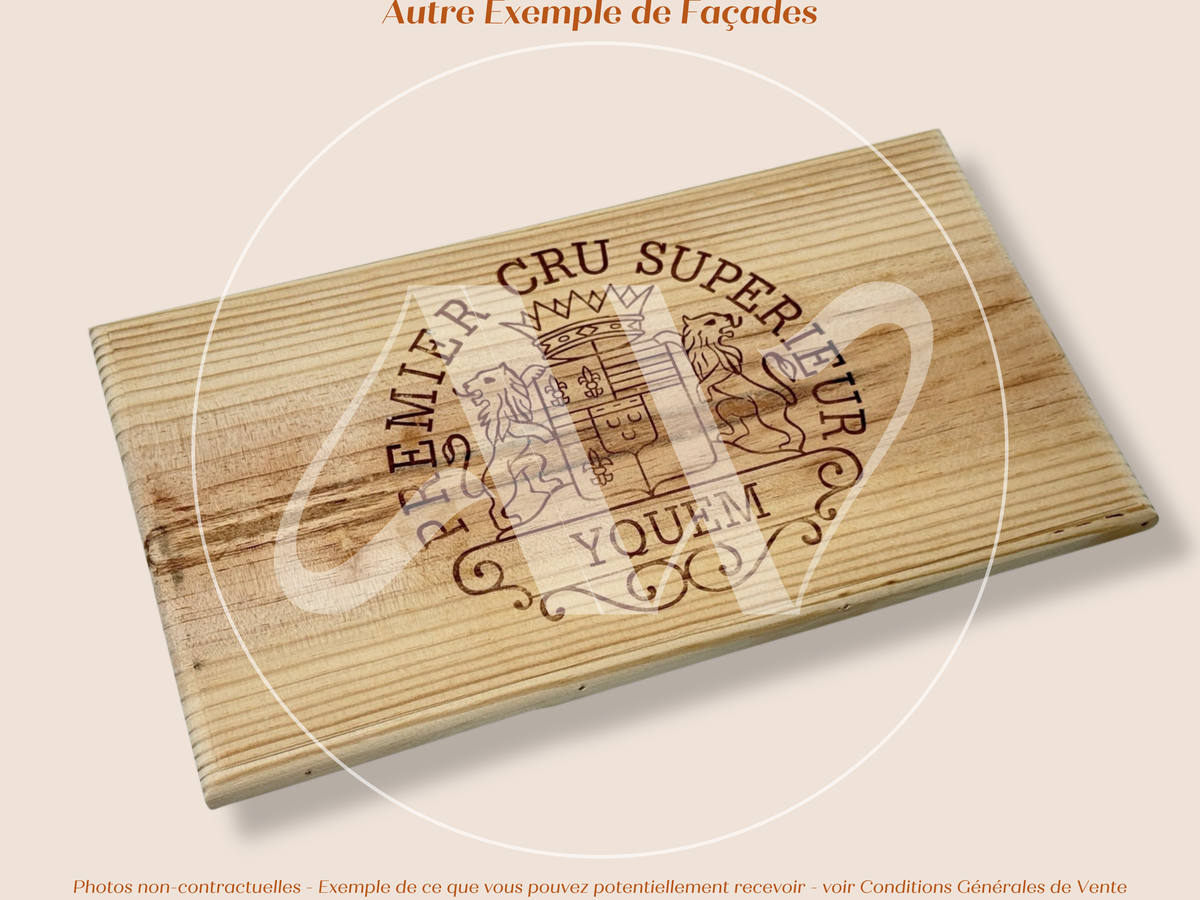 Façade Estampe bois – Château d’Yquem – Sauternes (Bordeaux) – Format 30x17 cm – (très demandé – icône absolue)