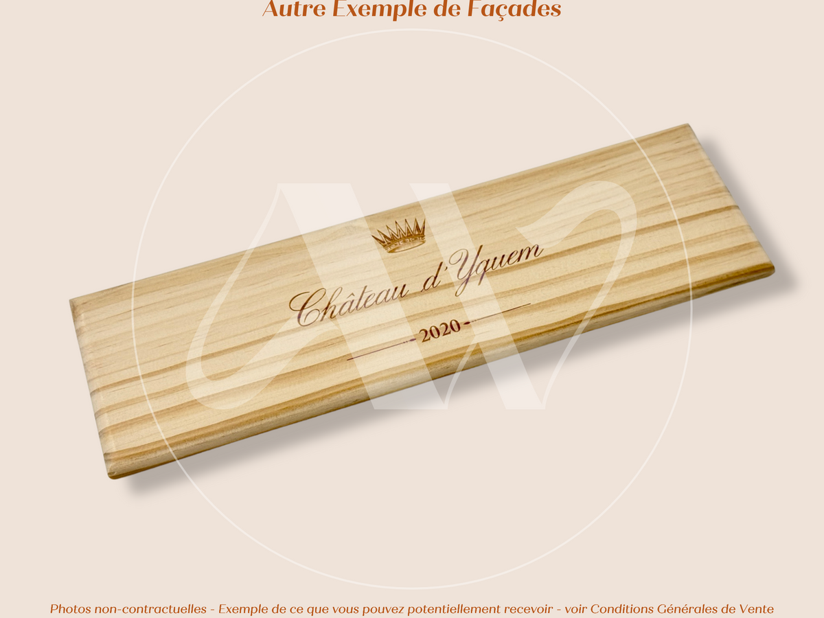 Plaque Estampe bois – Château d’Yquem – Sauternes (Bordeaux) – Millésime 2020 – Estampe prestigieuse