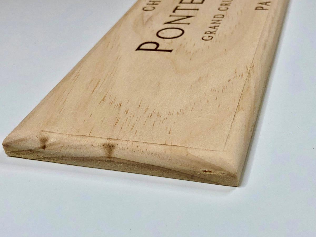 Estampe / Façade d'une caisse de vin en bois du Chateau Pontet Canet - Bordeaux | Format 1 bouteille = 30x9 cm
